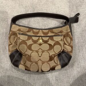 Vintage Brown and Tan Coach Shoulder Bag